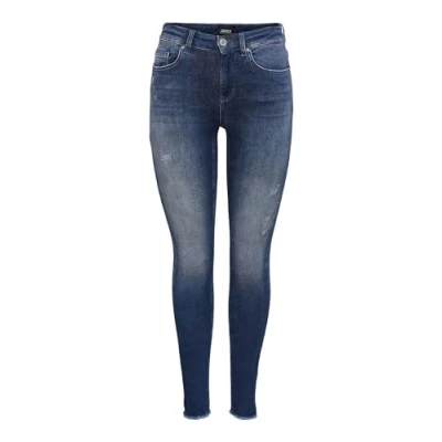 Abbildung von ONLY Damen Onlblush Life Mid Sk ANK Raw Rea811 Noos Jeans, Dark Blue Denim, M / 34L EU