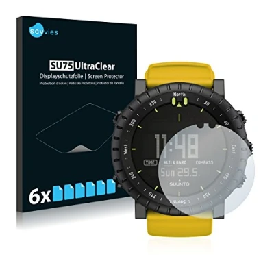 Abbildung von Savvies 6 Stück Schutzfolie für Suunto Core Yellow Crush Displayschutz Folie Ultra Transparent