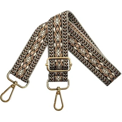 Abbildung von Verstellbarer Schultergurt für Taschen Damen Tragegurt, Taschengurte zum Wechseln, Taschengurt Breit 3.8cm mit Gold Karabiner, Schulterriemen Schultertasche Handtaschen, Schwarz Braun, N45
