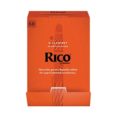 Abbildung von D&#039;Addario Klarinettenblätter Rico Bb Clarinet Reeds RCA0130 B50 Stärke 3.0 50 Stück
