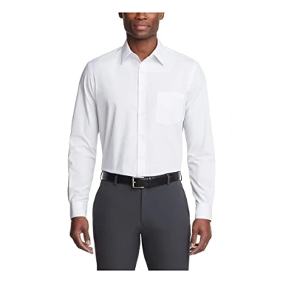 Abbildung von Van Heusen Herren Kleid Shirt Regular Fit Popeline Solid Klassisches Hemd, Weiss/opulenter Garten, 18&quot; Hals 32&quot; 33&quot; Ärmel