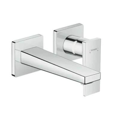 Abbildung von hansgrohe Waschtischarmatur &quot;Metropol&quot;, Unterputz für Wandmontage mit Hebelgriff und Auslauf 22,5cm