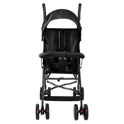 Abbildung von Buggy für Babys, ultraleicht, kompakt, faltbar und neigbar, von Geburt bis 25 kg, mit Trolley System, Regenschutz inklusive, ausziehbarer Haube, D Schwarz