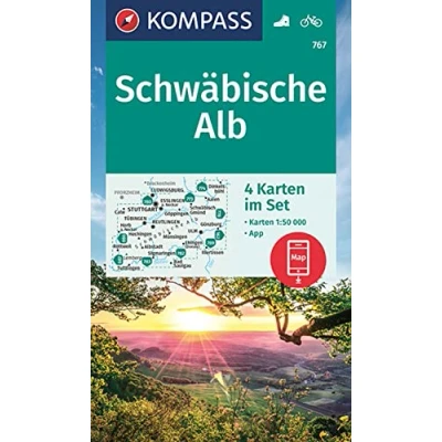 Abbildung von KOMPASS Wanderkarten Set 767 Schwäbische Alb (4 Karten) 1:50.000: inklusive Karte zur offline Verwendung in der App. Fahrradfahren.