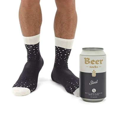 Abbildung von Bier Socken Stout (Schwarz), Geschenk Männer, Freund, Bruder, Papa, Witzige Geschenke, Romantische Hochzeitsgeschenk, Kleine Geschenk, Geschenkidee