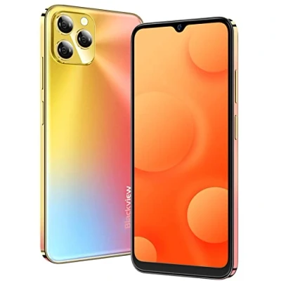 Abbildung von Blackview A95 Smartphone Ohne Vertrag, 20MP+8MP Kamera, Helio P70 8GB+128GB, 6,53&quot; HD+ Bildschirm, 4380mAh 18W Schnellladung, Dual SIM Android 11 Handy, Fingerabdruck GPS, Box Lautsprecher, Gold
