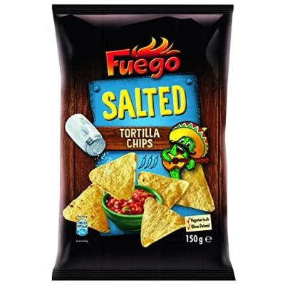 Abbildung von Fuego Tortilla Chips Salted Gesalzene mexikanische Tortillachips Knuspriger Snack aus Maismehl 150 g im Beutel
