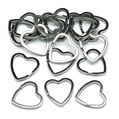 Abbildung von Baker Ross Schlüsselringe aus Metall in Herzform (20 Stück) perfekt zum Befestigen an Schlüsselanhängern Metallisch