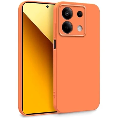 Abbildung von MyGadget Hülle für Xiaomi Redmi Note 13 5G Zweilagige Handyhülle mit Kameraschutz Cover Innenfutter &amp; Silikon außen Orange