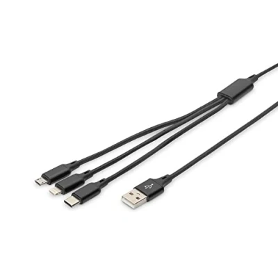 Abbildung von Digitus 3 in 1 Ladekabel, USB A auf Lightning + Micro Kabel