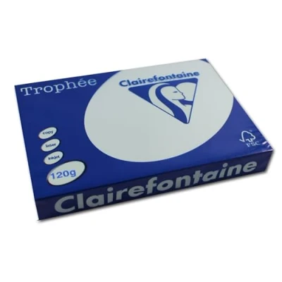 Abbildung von Clairefontaine 1214C Ries mit 250 Blatt Druckerpapier / Kopierpapier Trophée, DIN A4 (21x29,7 cm), 120g, Hellblau Pastellfarbe, 1