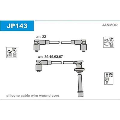Abbildung von JANMOR JP143 Zündkabelsatz NISSAN: Primera Limousine, 200SX, Kombi
