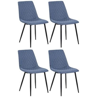 Abbildung von 4er Set Esszimmerstühle Telde Stoff, blau