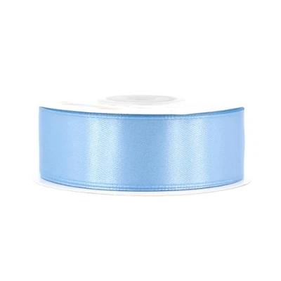 Abbildung von Satinband 25mm x 25m Rolle FARBAUSWAHL in 3/6/12/18/25/38/50/75/100mm farbecht &amp; waschbar Schleifenband für Hochzeit Geschenkband zum Verpacken Dekorieren Basteln Eisblau 333
