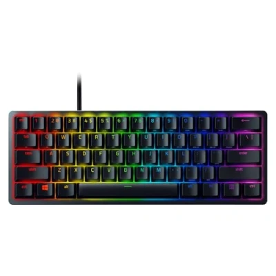 Abbildung von Razer Huntsman Mini (Red Switch) Kompakte 60% Gaming Tastatur (Lineare Optische Switches, Doubleshot PBT Tastenkappen, Abnehmbares USB C Kabel) QWERTY US Layout Schwarz