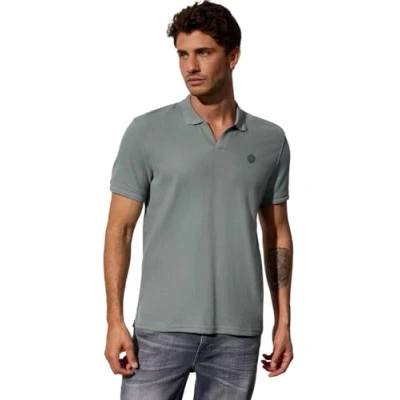 Abbildung von Street One MEN MIT Offenem Kragen Poloshirt, Herren, Größe: Large, Grün