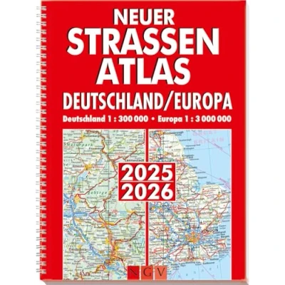 Abbildung von Neuer Straßenatlas Deutschland/Europa 2025/2026: Deutschland 1:300.000 Europa 1:3.000.000 Praktisch mit Spiralbindung
