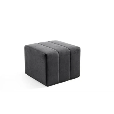 Abbildung von LIKMA Pouf, Hocker Schwarz 46x35x46 cm, 3D Effekt Velvet Sitzhocker, Fußhocker, Pouf Hocker, Polsterhocker, Moderne Sitzbank, Garderobenbank, Ottoman Stoff: Jasmine 100
