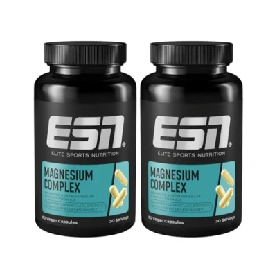 Abbildung von ESN Magnesium Complex, 2 x 90 Kapseln, 323 mg pro Tagesportion, 4 in 1 Komplex Formel Made Germany