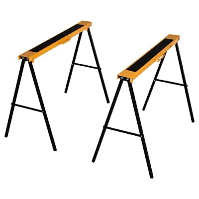 Abbildung von Arbeits Bock, Sägepferd, Unterstellbock, Klappbar, Rutschfest, Stahl, Orange, Schwarz, 99,5 x 50 7