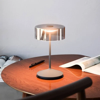 Abbildung von SIGOR LED Tischleuchte Akku Glasleuchte NUMOTION graphitgrau, Dimmbar, 1 Platine, 2.700 K / 2.200