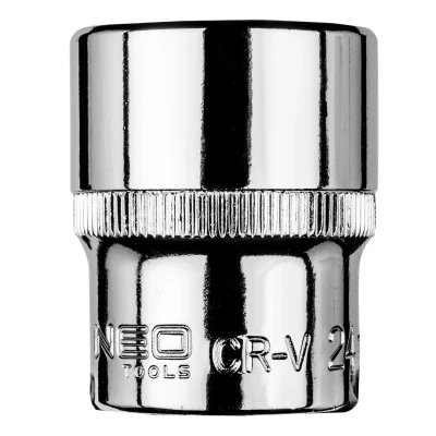 Abbildung von NEO TOOLS 08 424 Steckschlüsseleinsatz 1/2 24 mm Chrom Vanadium Stahl Sechskant