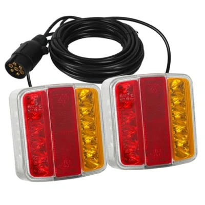 Abbildung von AOHEWEI Magnetische LED Anhänger Rückleuchten Set 12V Verkabelt Bremsleuchte für LKW Anhängerbeleuchtung mit Magnet, 7,5 m Kabel und 7 Polig Stecker Anhänger, Wohnwagen oder