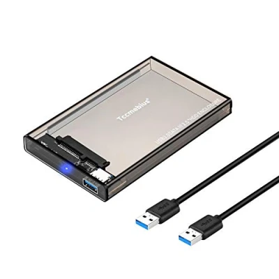 Abbildung von Tccmebius Externes Festplattengehäuse Adapter USB 3.0 zu SATA HDD Gehäuse für 2,5 Zoll SSD Bis 6TB, Werkzeuglose Installation, Unterstützt UASP Automatic Sleep Funktion (TCC S9 UK)