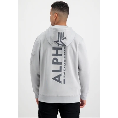 Abbildung von Alpha Industries BACK Hoody Kapuzenpullover, Herren, Größe: Medium, Pastel grey