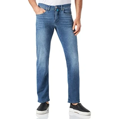 Abbildung von Pierre Cardin Herren Jeans Lyon Männer Hose Tapered Fit Blue Used Buffies Washed 8006 6824 36W 40L