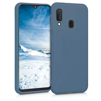 Abbildung von kwmobile Hülle kompatibel mit Samsung Galaxy A20e weiches TPU Silikon Case Cover geeignet für kabelloses Laden Flieder