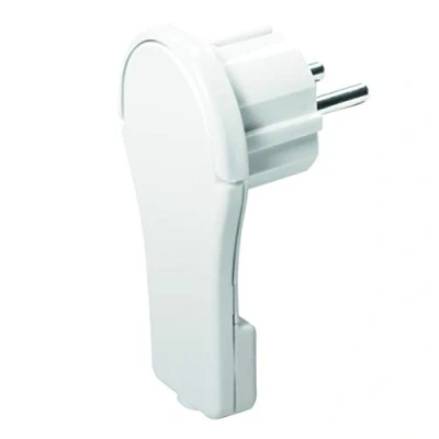 Abbildung von LogiLink LPS228 Flachwinkelstecker zur Selbstmontage CEE 7/7 mit ergonomischem Klappgriff