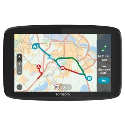 Abbildung von TomTom Navigationsgerät GO Essential 5 Zoll, Stauvermeidung Dank Traffic, Karten Updates Europa, über Wi Fi (Generalüberholt)