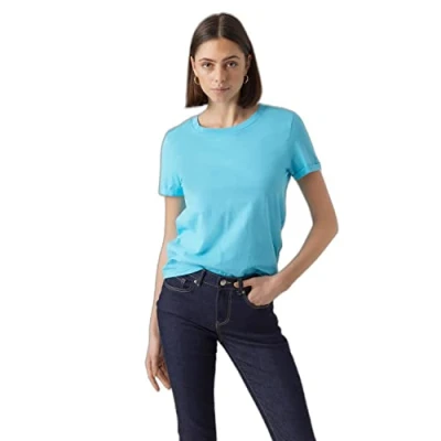 Abbildung von Vero Moda Vmpaula Tshirt basic, Damen, Größe: XS, Bachelor button