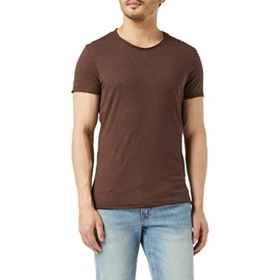 Abbildung von Key Largo T Shirt Bread vintage Look uni Basic T00621 Rundhalsauschnitt unifarben kurzarm slim fit