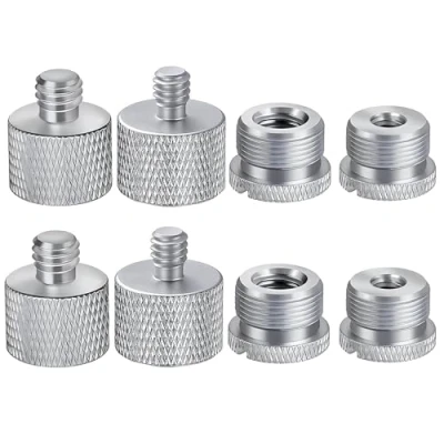 Abbildung von IXTECH Mic Stand Adapter Set 8 Stück Metall Mikrofonständer Schraubgewinde 5/8 Buchse auf 3/8 Stecker 1/4