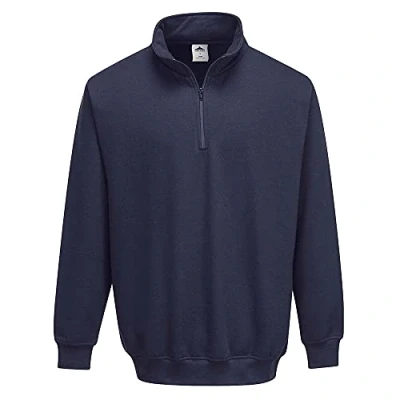 Abbildung von Portwest Sorrento Sweatshirt mit Reißverschluss am Hals, Farbe: Marineblau, Größe: XL, B309NARXL