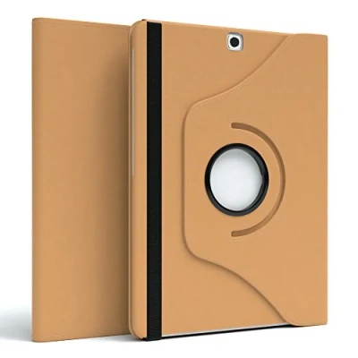 Abbildung von EAZY Case Tablet Hülle kompatibel mit Samsung Galaxy Tab S2 8.0, 360 Standfunktion I Schutzhülle Sleep &amp; Wake Funktion Tablethülle, aus Kunstleder, Hellbraun