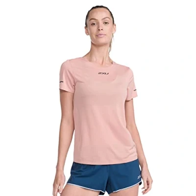 Abbildung von 2XU Damen Light Speed Tech Tee T Shirt mit kurzen Ärmeln, Bloom/Black Reflective, L