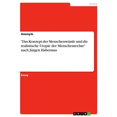 Abbildung von &quot;Das Konzept der Menschenwürde und die realistische Utopie Menschenrechte&quot; nach Jürgen Habermas