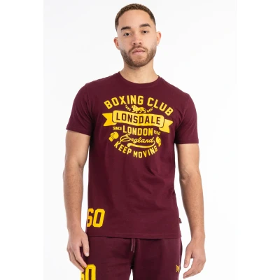 Abbildung von Lonsdale Normale Passform Gruting Tshirt print, Herren, Größe: Small, Oxblood yellow