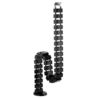 Abbildung von mywall Kabelführung HZ42L mit Einer Länge bis 1.285 mm, Kabelmanagement für Schreibtische Schraubenfixierung, Kabelschlauch Kabelkanal Rund, 4 Fach Kanalsystem modularer Wirbelstruktur