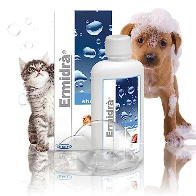 Abbildung von ICF Ermidra Hundeshampoo zur Linderung von juckender Haut Sprödes Fell entwirren Entfernt schlechte Gerüche und Conditioner für Haustiere mit empfindlicher 250 ml