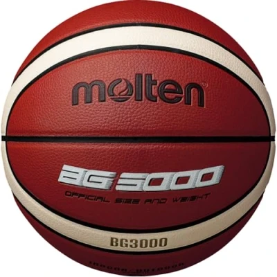 Abbildung von Molten BG3000 Basketball, für drinnen und draußen, Kunstleder, Größe 6, orange/elfenbeinfarben, geeignet Jungen im Alter von 12, 13, 14 Mädchen Erwachsene, 32