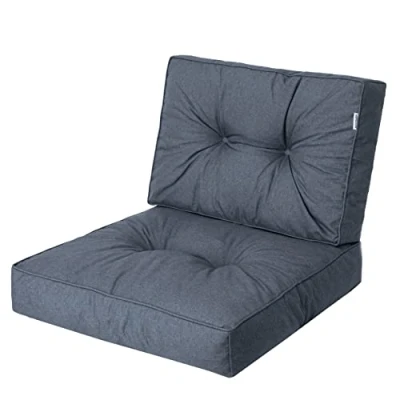 Abbildung von PillowPrim, Palettenkissen, Stulhkissen, Rattansessel, Outdoor, Auflage, Sitzkissen, Stuhlkissen, Rattanmöbel, Marineblau, 50 x cm