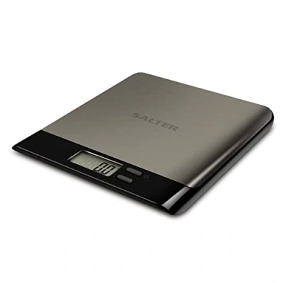 Abbildung von Salter 1052A SSBKDR Pro Digitale Küchenwaage Edelstahl, Elektronisch Waage, 5kg Mit Tare Funktion, Einfache Reinigung, Batterie Enthalten, Aquatronic Funktion Zur Flüssigkeiten, LCD Display