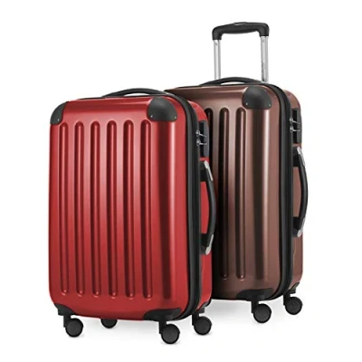 Abbildung von HAUPTSTADTKOFFER Alex Kofferset 2 x Handgepäck Hartschale Kabinenkoffer mit Erweiterung und TSA Schloss, 55 cm, 42 Liter, Rot Gelb