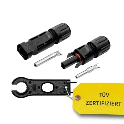 Abbildung von Avoltik Stecker für Solaranlage 1 Paar I Solarstecke Kabel 2,5/4 / 6mm² TÜV zertifizierte Solar Steckverbinder der Schutzklasse II &amp; IP67 wetterfestes Set inkl Werkzeug