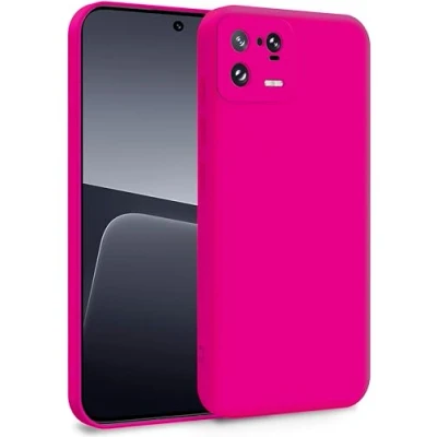Abbildung von MyGadget Hülle für Xiaomi 13 Pro 5G Zweilagige Handyhülle mit Kameraschutz Cover Innenfutter &amp; Silikon außen Magenta Rot