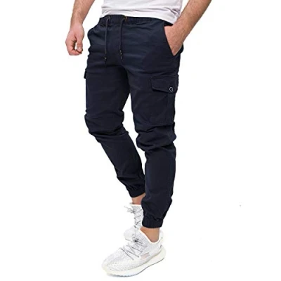 Abbildung von PITTMAN Darius Dunkelblaue Herren Cargohose Männer Cargo Hosen Slim Fit Herrenhose, Blau (Sky Captain 193922), W33/L30